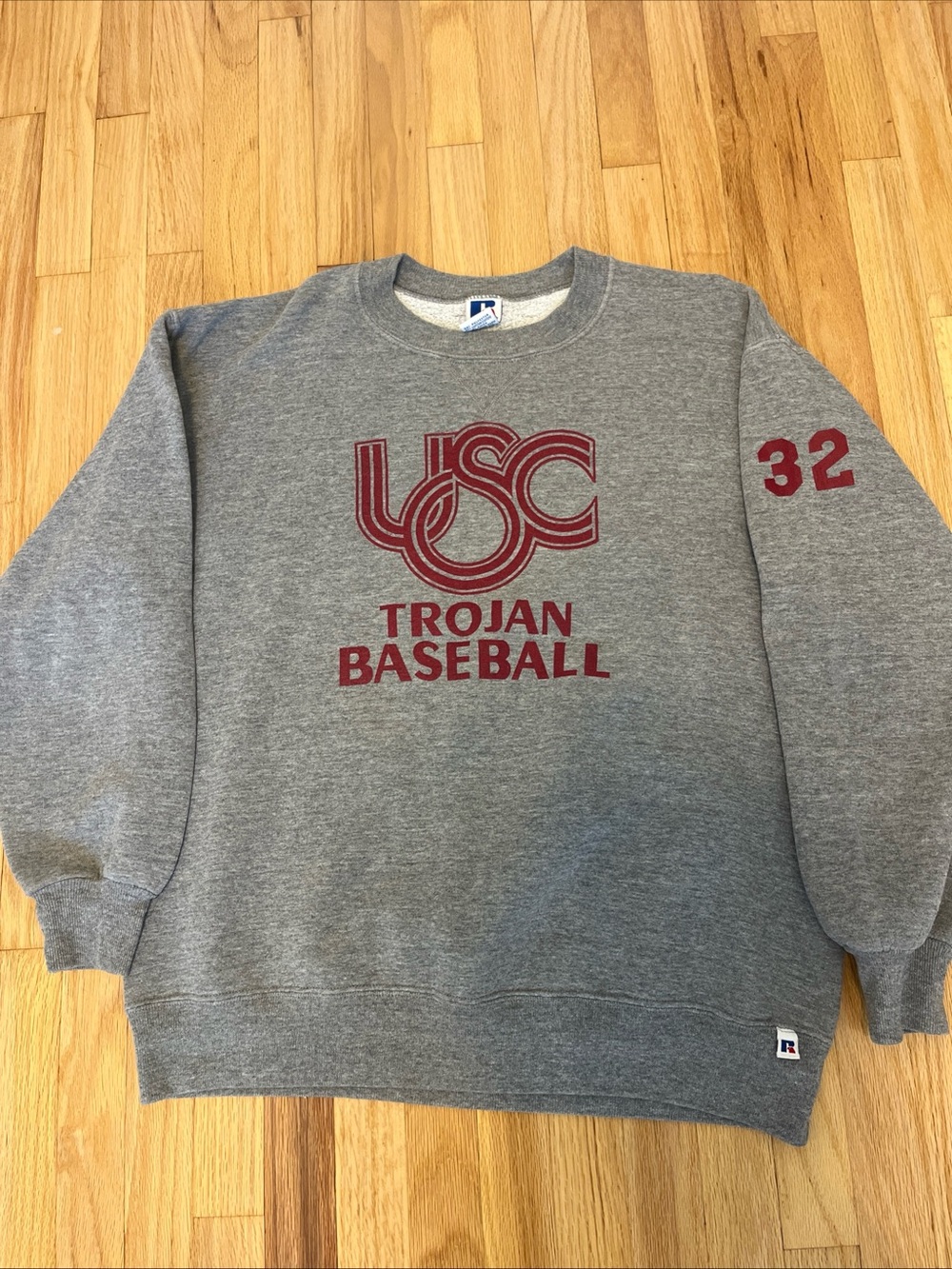 Vintage Russell Athletic USC Trojans Baseball Crewneck Sweatshirt Team Issue